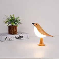 Bird Table Lamp with Remote & Touch Control | 3 Color Temperature & 3-Level Brightness Adjustable Night Light | Rechargeable Cordless Bedside Lamp for Bedroom Office Dorm | Timer & Bird Lover Gifts