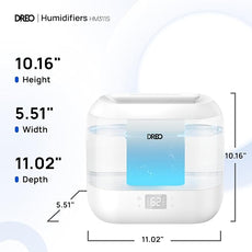 Dreo Smart Humidifier, Cool Mist Humidifiers for Bedroom, Quiet 4L Top Fill Ultrasonic Humidifiers for Home Office Plant & Baby with Nightlight, LED Display, 36H Runtime, APP/Voice Control, HM311S