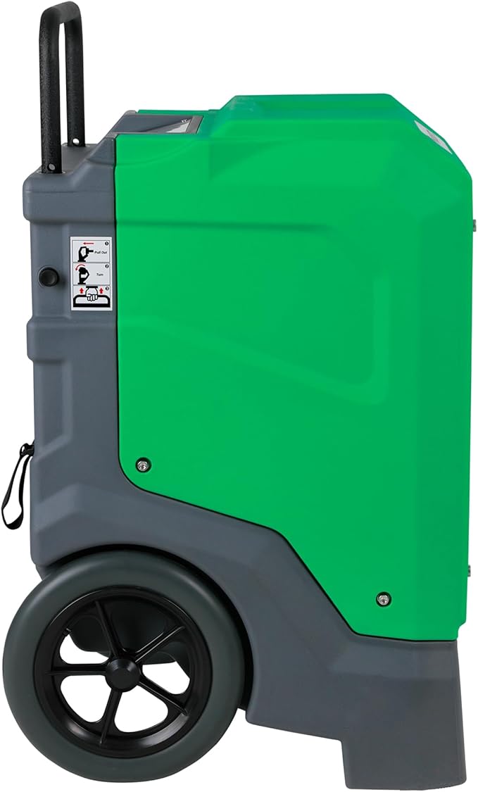 MOUNTO 310 Pints LGR Commercial Dehumidifier with Built-In Pump and Drain Hose – Portable, Heavy-Duty Dehumidifier with Wheels for Basements, Garages, Home, and Job Sites (Green)