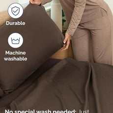 Extra Deep Pocket Twin XL Sheets - 3 Piece Breathable & Cooling Bed Sheets - Hotel Luxury Bed Sheet Set - Soft, Wrinkle Free & Comfy - Easily Fits Extra Deep Mattresses - Deep Pocket Brown Sheets Set