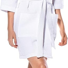 Turquaz Lightweight Short Robes For Women Waffle Kimono Bathrobe - Soft, Fast-Drying, Long-Lasting Cotton Blend