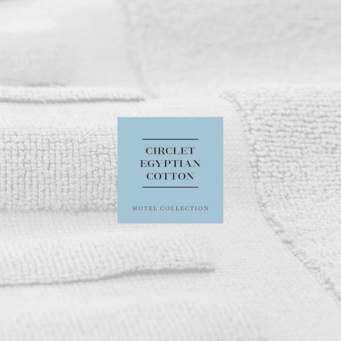 White Classic Luxury Bath Mat Floor Towel Set - Absorbent Cotton Hotel Spa Shower/Bathtub Mats [Not a Bathroom Rug] 22"x34" | 2 Pack | Gray/White