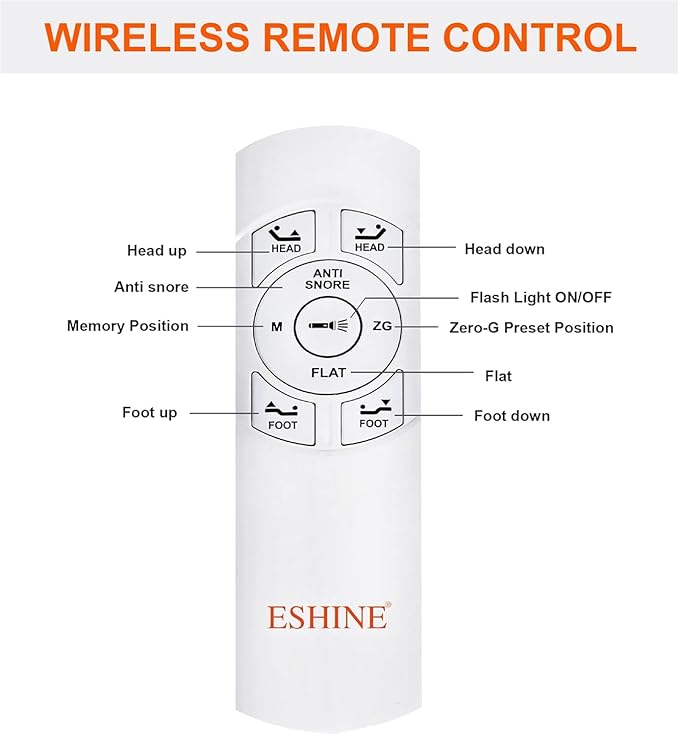 ESHINE Adjustable Bed Frame + 10 Inch Gel Memory Foam Mattress Twin XL Adjustable Bed Bluetooth APP Control, Wireless Remote, Zero Gravity, Anti Snore, Head and Foot Incline, 2000 Series