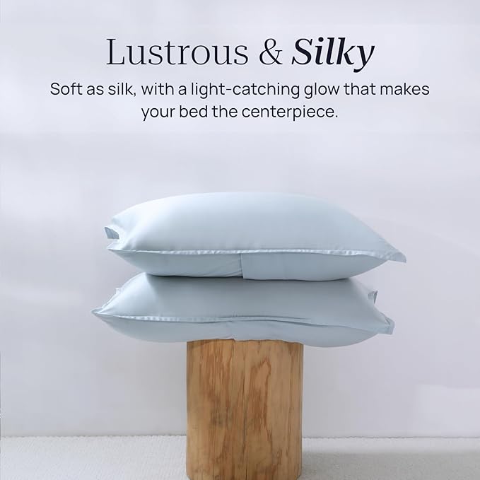 Twin Size 3 Piece Bed Sheet Sets, DeepSleep Tech Luxury Bedding Made with 100% Tencel Lyocell - Silky, Lustrous & Gentle on Skin | Day Dream (2 Sheets, 1 Pillow Case)