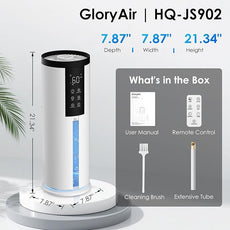 Humidifiers for Large Room 550 ft² - GloryAir 8L Cool Mist Humidifier for Bedroom Home Plants Baby, Top Fill, 120H Runtime, 4 Mist Spray Levels, 7-Color Light, 35dB Quiet Humidifier