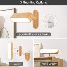 Wall Sconce, LED Battery Operated Wall Sconce for Bedroom, Rechargeable Wireless Wall Light for Picture, 5 Color Modes Stepless Dimmable Wall Lamp for Living Room, Reading