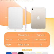 OMIRO Desk Makeup Mirror, 8 x 5 inches Table Mirror with Foldable Stand and Hanging Hole for Shaving and Travelling, Pink