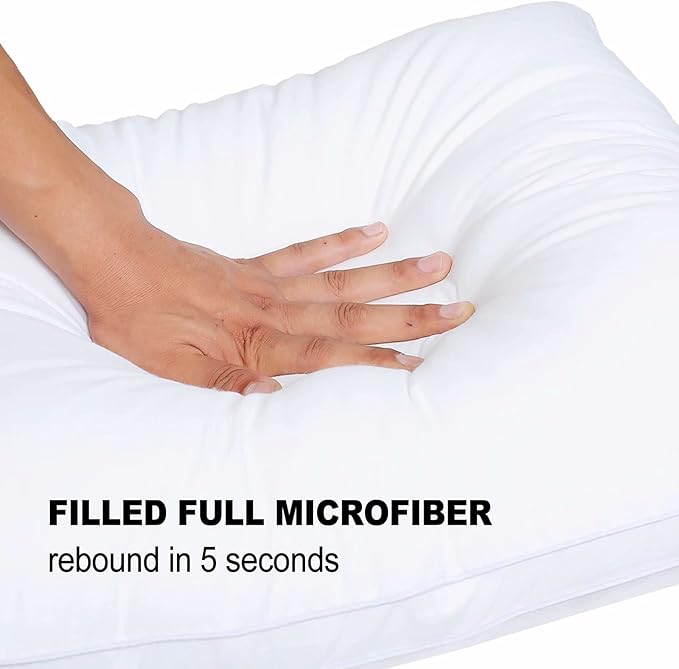 JICUSE Bed Pillows for Sleeping 1 Pack,Queen Size,Luxury Hotel Collection Pillow,Soft Fluffy and Great Support Down Alternative Filling,Gusseted Pillow for Side and Back Sleepers(20x30)