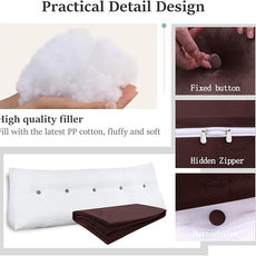 Headboard Wedge Pillow Large Bolster Reading Pillows for Sitting in Bed Adult,Velvet Triangular Cushion Backrest Lumbar Back Support Upholstered Daybed Sit Up Book Pillows(Dark Burgundy,Twin)