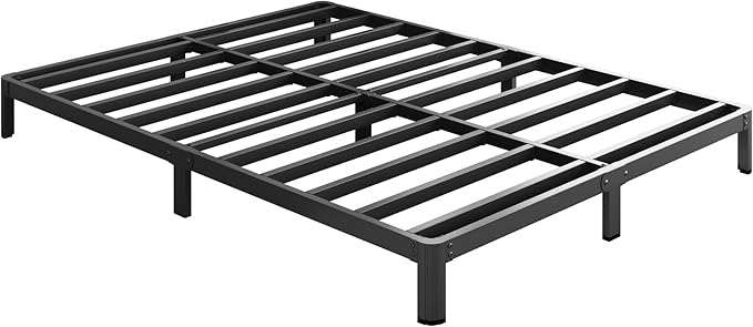 8 Inch King Bed Frame with Rounded Corner Legs Heavy Duty Metal King Size Platform Bed Frame No Box Spring Needed, Easy Assembly, Noise Free, Black.