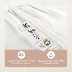 100% Cotton Organic Mattress Pad - Breathable & Cooling Mattress Protector Twin Size - Premium 300GSM Quilted and Noiseless Machine Washable Organic Mattress Protector (White, Twin)