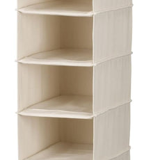 Household Essentials Hanging Shoe Organizer, 10 Wide Cubbies with Cedarline Pockets, Heavy-Duty Cotton Canvas, Removable and Industrial Hooks, Natural