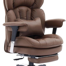 Efomao Big and Tall Office Chair with Footrest – High Back Computer Chair with Adjustable Armrests，Executive Office Chair with Wide Seat, Modern Desk Chair for Home Office, Gaming, or Study, Brown