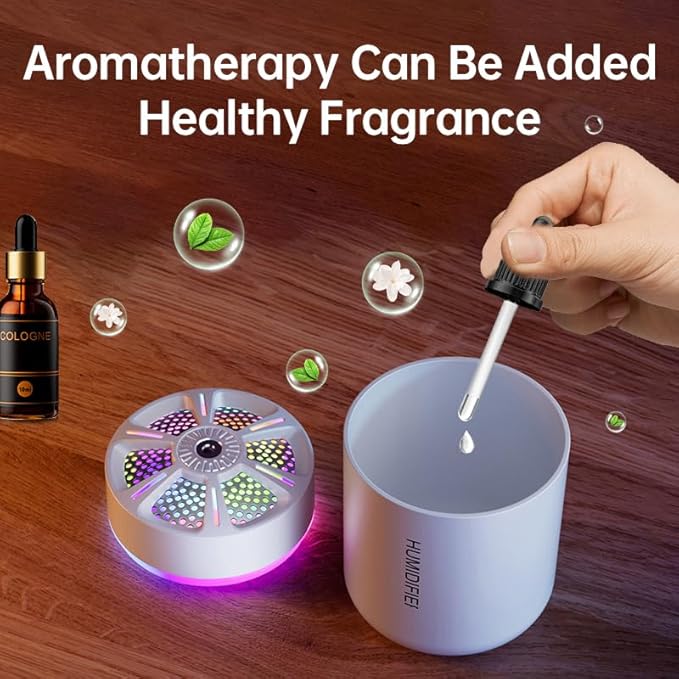 180ml Portable Small Humidifier with Colorful LED Night Light, USB Personal Desktop Humidifier for Car Home Office Travel, Auto Shut-Off, 2 Mist Modes, Super Quiet