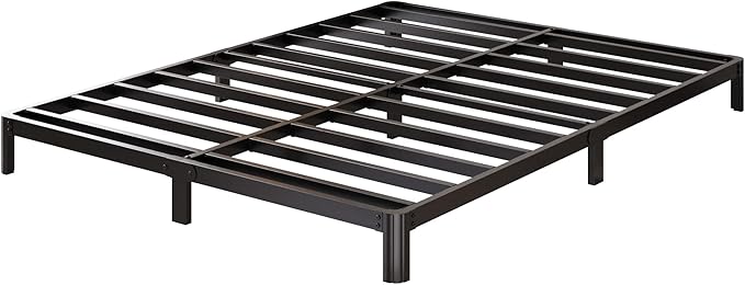 5 Inch Low Queen Bed Frame with Rounded Corner Legs, 2000 LBS Heavy Duty Metal Queen Platform Bed Frame No Box Spring Needed, Noise Free, Easy Assembly