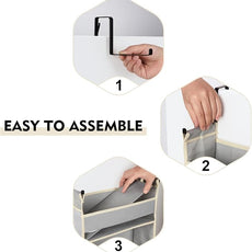 Over The Door Organizer 5-Shelves and 10 Side Pockets, Over The Door Storage for Bathroom Bedroom Nursery, Hanging Door Organizer for Baby Diapers and Kids Toys (13