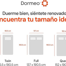 Dormeo Premium Full Size Cooling Mattress Topper - 3-Zone OctaspringⓇ Technology for Optimal Back Support, Anti-Slip Bottom