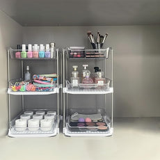 Bathroom Organizers And Storage – With Multipurpose Holder, 2 Sets of 3-Tiers Stackable Under Sink Bathroom Drawer Organizer Multi-Purpose Pantry Organizer And Kitchen Organization With Dividers