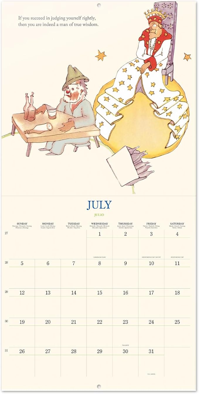 The Little Prince Wall Calendar 2026 12" x 12" FSC® Plastic Free - Starts Week On Sunday | Family Planner Calendar 2026