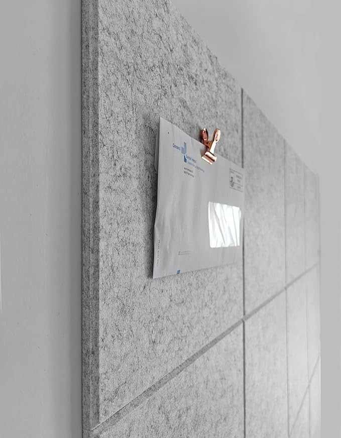 Large Cork Board Alternative | Cork Boards Cork Tiles for Walls | Aesthetic Felt Bulletin Board Pin Board for Office, Home & Classroom | Felt Wall Tiles (12-Pack) | Marble