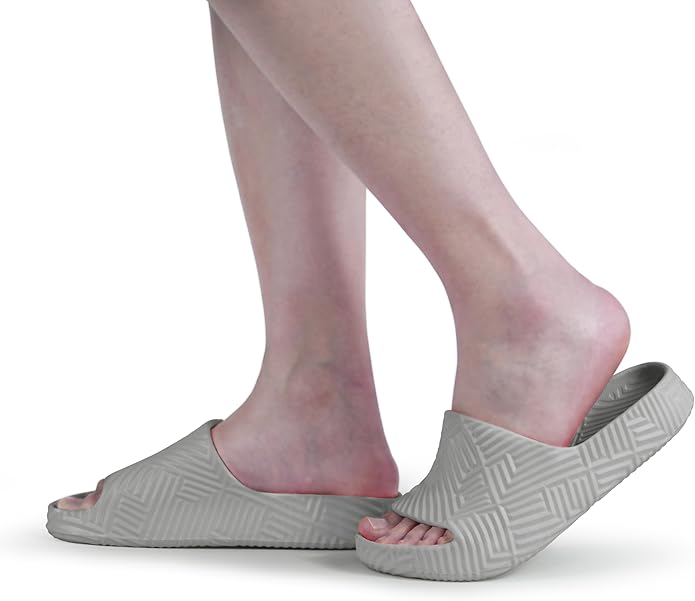 Weweya Slides for Women and Men - Bathroom Shower Shoes - Non Slip House Slippers - Lightweight Beach Sandals