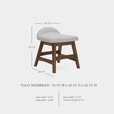 Signature Design by Ashley Lyncott Casual Upholstered Armless Home Office Desk Chair with Backless Design, Light Gray & Light Brown