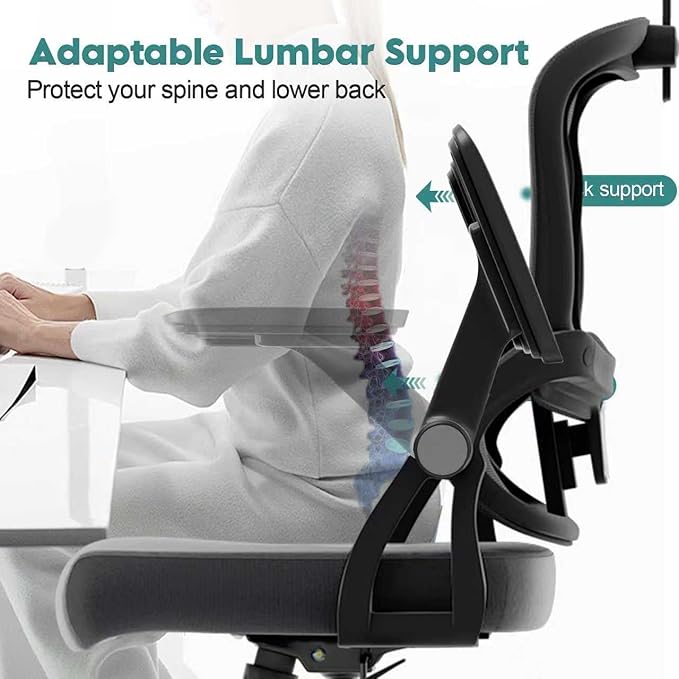 Ergonomic Office Chair - 400LB Comfy Desk Chairs with Adjustable Headrest and Lumbar Back Support, Mesh Computer Chairs with Wheels and Arms for Home Office, Study