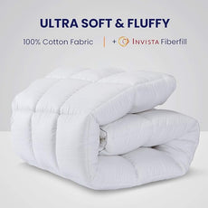 SLEEP ZONE King Size Cotton Mattress Pad, Super Soft Pillow Top Mattress Topper, Thick Fluffy Mattress Cover Deep Pocket 8-21 inches, King, White Cotton Top, King(78X80)