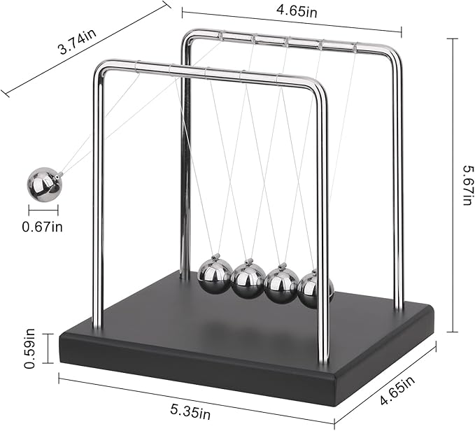 QLKUNLA Newtons Cradle Balance Balls Science Physics Gadget Desktop Decoration Kinetic Motion Toy for Home and Office