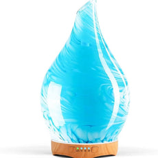 Porseme 280ml Essential Oil Diffuser Glass Color Changing Aroma Air Diffusers Aromatherapy Ultrasonic Cool Mist Humidifier 7 Running Hours Waterless Auto-off for Sleeping, Yoga, Office, Spa(Blue Wave)
