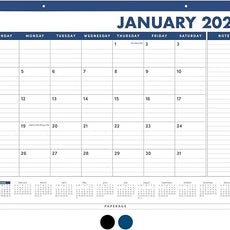 PAPERAGE 2026 Calendar, 12 Months (January 2026 - December 2026), Large (17 in x 22 in), Minimalist Wall and Desk Calendar with Monthly Views, Yearly Plans & Notes Section – Navy