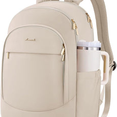 LOVEVOOK 17.3 Inch Laptop Backpack for Women - Work/Business Computer Backpack Purse, Large Capacity Casual Daypack, Travel Bag for Lawyer, Doctor, Teacher, Light Beige