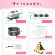 Portable Spa Bubble Bath Massager,Full Body Waterproof Spa Mat for Bathtub, 6-Speed Bubbles, Remote Control & Non-Slip Suction Cups for Home Relaxation