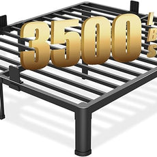 10 inch Queen Bed Frame with Round Corner Legs Mattress Slide Stopper,Low Profile Heavy Duty Metal Platform,Steel Slats Support,No Box Spring Needed,Easy Assembly,Noise Free