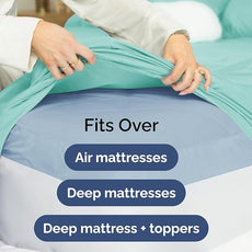 Extra Deep Pocket Queen Sheet Set - 4 Piece Breathable & Cooling Bed Sheets - Hotel Luxury Sheet Set - Soft, Wrinkle Free and Comfy - Easily Fits Extra Deep Mattresses - Deep Pocket Spa Blue Sheets