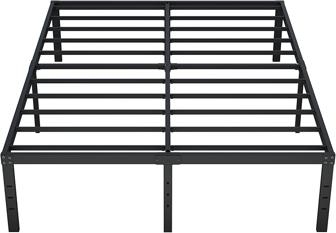 Full Size Bed Frame No Box Spring Needed, 16 Inch Heavy Duty Metal Platform Bed Frame Full Support Up to 3000 lbs, Easy Assembly, Noise Free, Black