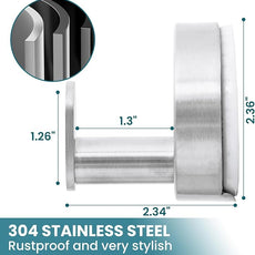 TAILI Stylish 304 Stainless Steel Bathroom Suction Hooks for Towel, Bathrobe, Loofah, No Damage Hanging Glass Shower Wall Hook, Patented Strong Suction Cup Holder, Hold Up to 11 Lbs, I-Cylinder Silver