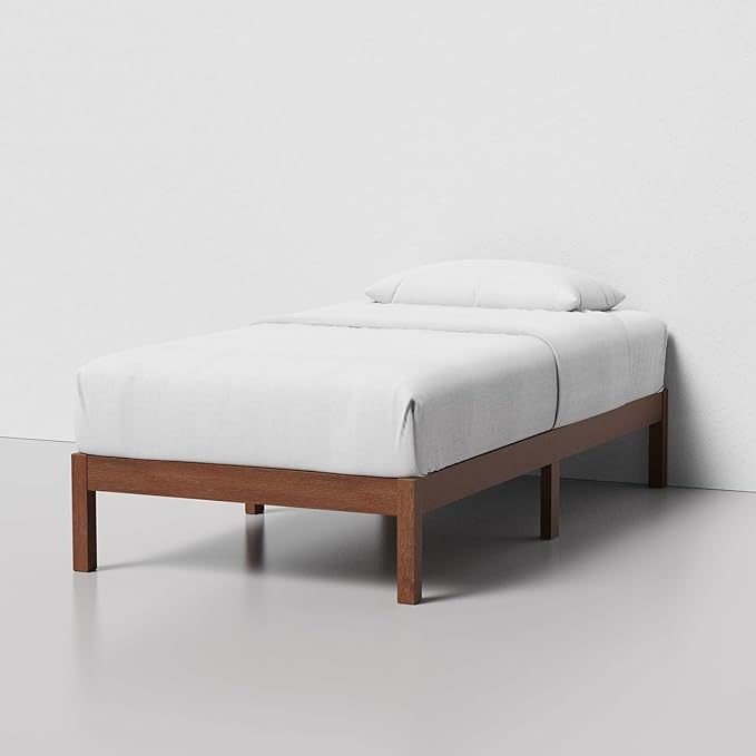 LIFEMENT Classic Wood Platform Bed Frame, Essential, Noise Free, Under Bed Storage, No Box Spring Needed, Easy Assembly (Cherry, Twin)