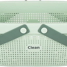 JiatuA Plastic Storage Basket with Handle Portable Shower Caddy Tote Organizer Basket Bin for Bathroom Kitchen Dorm Room Bedroom, Green