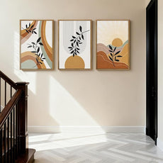 BINCUE Extra Large Boho Wall Art Abstract Wall Decor Mid Century Artwork for Living Room Bedroom Office 24x36 Inches 3 Pieces