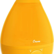 Crane Ultrasonic Cool Mist Humidifier for Bedroom, Baby Nursery, Kids Room, Plants, or Office, Large 1 Gallon Tank, Filter Optional, Orange