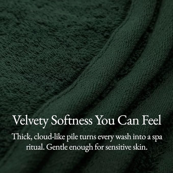 Italic Ultraplush 100% Australian Cotton Hand Towels - Set of 2 Luxury Hand Towels, Ultra Soft and Highly Absorbent 800GSM for Bathroom,Shower, Hotel, and Spa (Deep Forest)