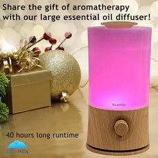 BlueHills Premium 2000 ML XL Large Essential Oil Diffuser Aromatherapy Humidifier for Large Room Home 40 Hour Run Huge Coverage Area 2 Liter Extra Large Capacity Huge Diffuser Wood Grain E005