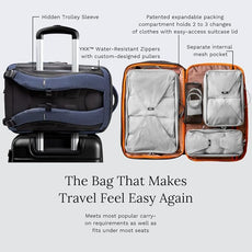 Knack Series 1 Laptop Backpack Fits up to 15 Inch - Knack Bags Carry-On Backpack, TSA Approved, Expandable Travel Backpacks With 3 Day Outfit Capacity (Dark Blue, Medium)