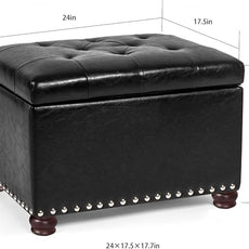 Joveco Leather Storage Ottoman, 24