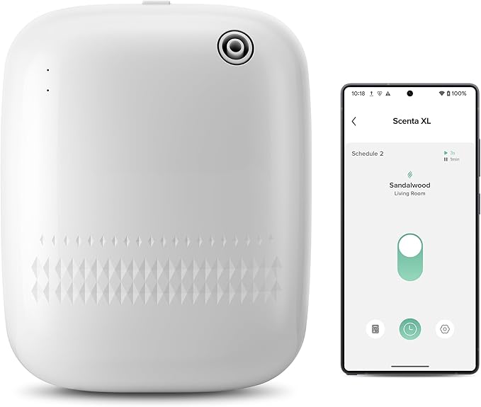 Airversa Waterless Essential Oil Diffuser for Home and Commercial Use, Up to 2000 sq ft 400 mL Capacity, Aromatherapy Scent Diffuser for Large Rooms, Smart Scent Air Machine, ANW-White