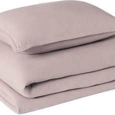 Amazon Basics Brushed Microfiber Comforter Set, Extra Soft with Natural Texture, 2-Piece, Twin/Twin XL, Purple