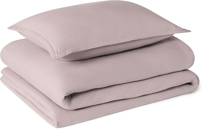 Amazon Basics Brushed Microfiber Comforter Set, Extra Soft with Natural Texture, 2-Piece, Twin/Twin XL, Purple