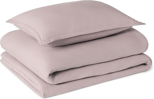Amazon Basics Brushed Microfiber Comforter Set, Extra Soft with Natural Texture, 2-Piece, Twin/Twin XL, Purple