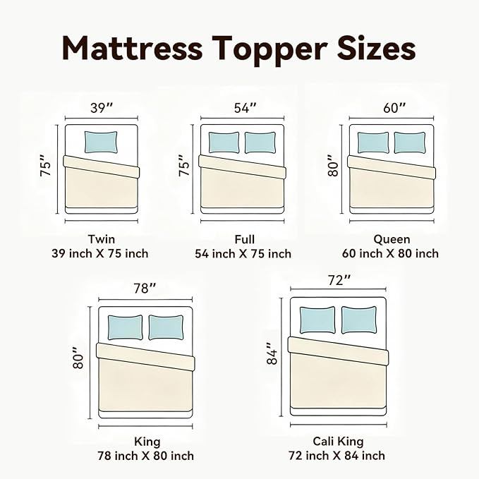 3 Inch White Goose Feather Mattress Topper,King Feather Bed Topper,Mattress Cover with Straps,Ultra Soft Pillowtop,100% Organic Cotton Fabric(78”x80”)